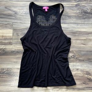 Betsey Johnson Black Tank Top w/ Lace Back - Sz M